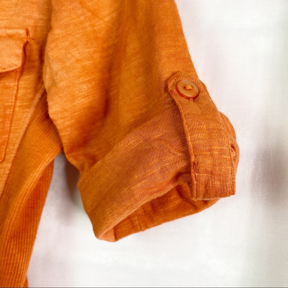 French Laundry Orange Tie Dye Button Up Knit Shirt Small NEW - Picture 2 of 7